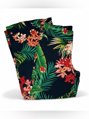 Tropical Floral Print Pants
